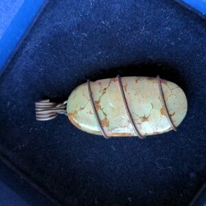 Natural Australian Variscite stone pendant, handmade